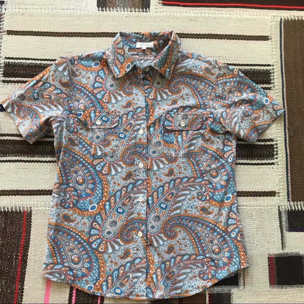 Barney’s button down paisley shirt